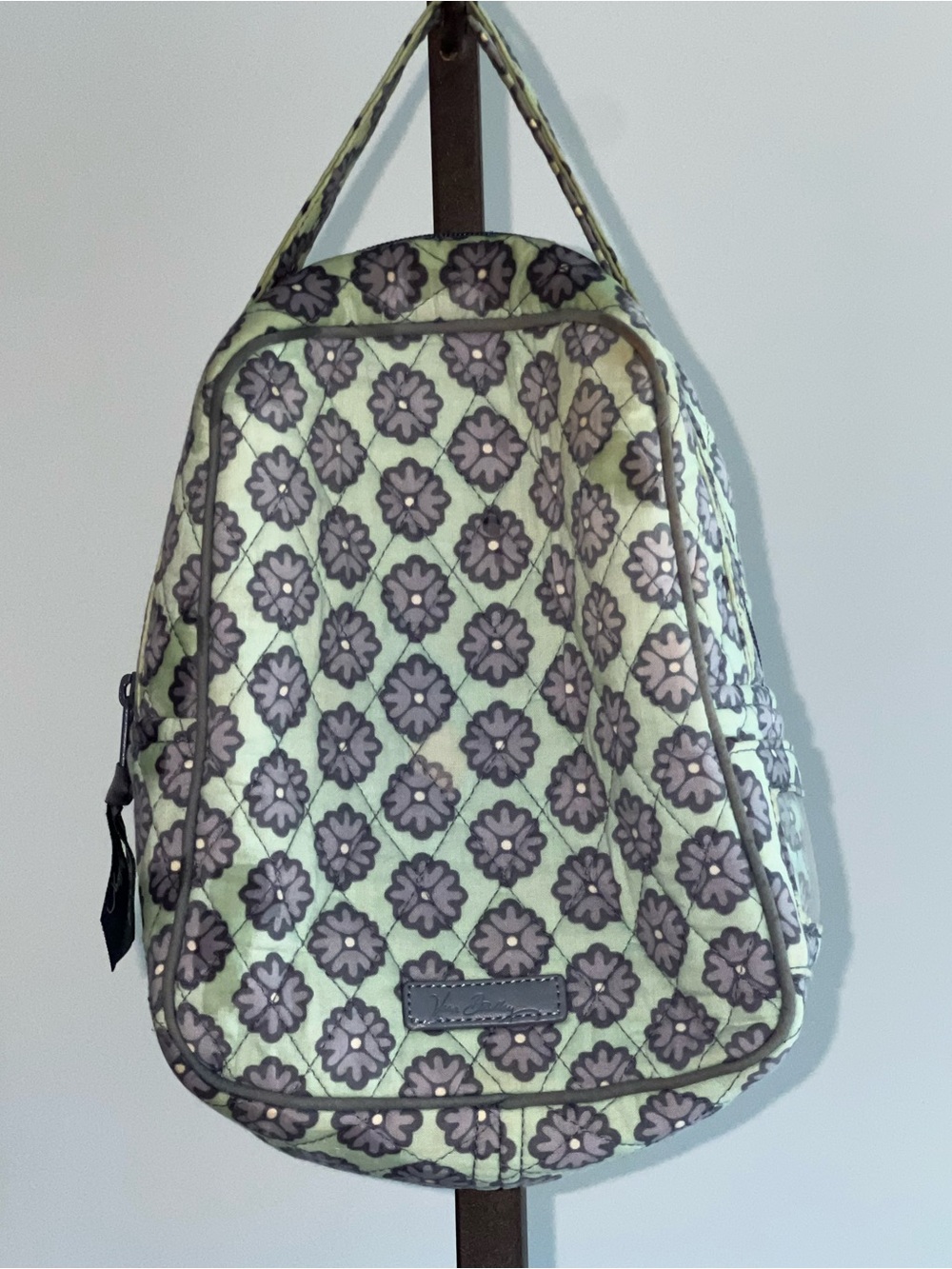 Vera Bradley Quilted Insulated Lunch Bag – Mint Green & Gray Floral
